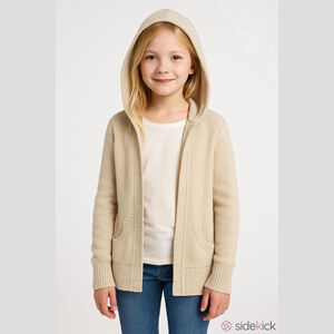 Mudd Beige Hooded Open Cardigan, Girls Size 10